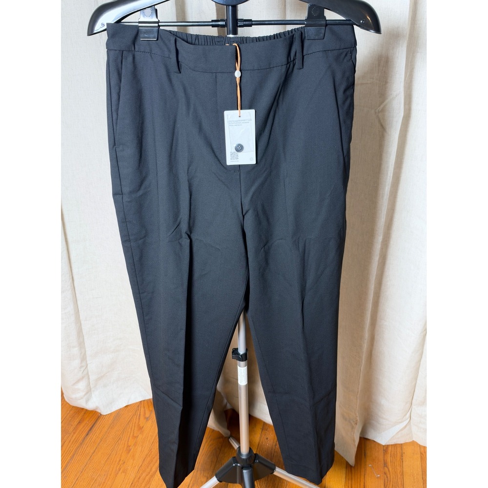 Quince Italian Wool Slim Leg Ankle Pants Women's 12 Black Tailored Workwear NWT